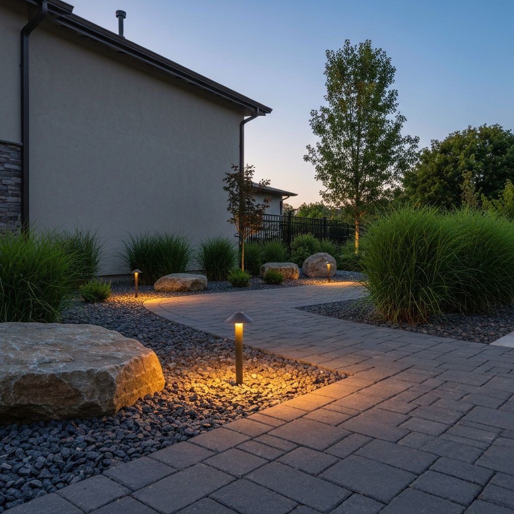 Zen garden with decorative pathway